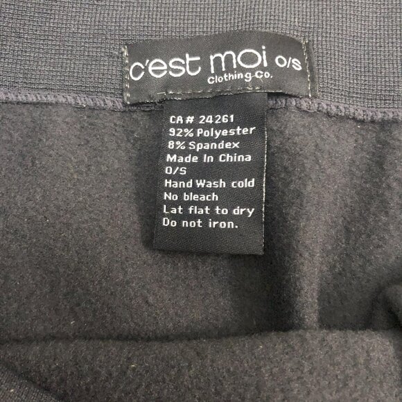 C'est Moi Thermal Lined Leggings Grey One Size Fits All - Picture 3 of 5